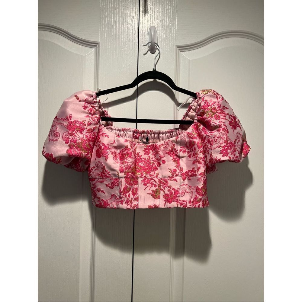Maison Amory Crop Top and Skirt Set  - Electric Pink size S NWT$299